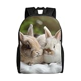 FHESDMN Niedlicher Kaninchen-bedruckter Kinder-Rucksack, Schultasche,...