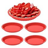 VAVPUP 4 Stück Obstbodenform,Silikon Flan Tarteformen,25 cm,...