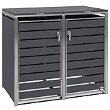 Zelsius Edelstahl Mülltonnenbox 2er Mülltonnen | (B) 132 x (T) 80 x (H)...