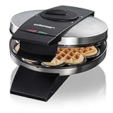 Cloer 1639SR Waffeleisen, Herzwaffel 15,5 cm Ø, doppelte...