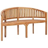 sazoley Bananenbank 3-Sitzer Teak Massiv Gartenbank Sitzbank 151 x 62 x 86...