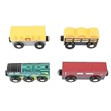 Sahgsa 4-teiliges Holzeisenbahn-Set – Realistisches Eisenbahnzubehör,...