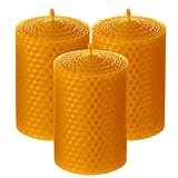 Set 3 Große Bienenwachskerzen| Groß Kerze aus Bienenwachsplatten|...