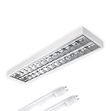 ELG Leuchten LED Rasteranbauleuchte 120cm 2x13,5W 6500K Tageslicht 2x2100lm...