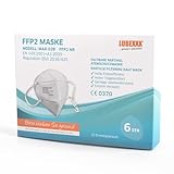 LUBEXXX FFP2 Maske (6 Stück) Atemschutzmaske Staubschutzmasken hygienisch...