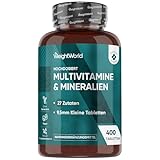 Multivitamin Tabletten - 400 vegane Tabletten - 27 Zutaten - Mit Vitamin B...