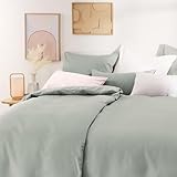 Blumtal Mako Satin Bettwäsche 135 x 200 & 80x80 cm Kissenbezug Grün -...