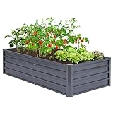 Ohuhu Hochbeet Metall Pflanzenbeet 180x90x45cm, Wetterfestes Stahlblech...