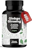 Ginkgo + Ginseng Tabletten Hochdosiert - 400 Tabletten - 60 mg Ginkgo...