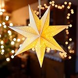 Weihnachtsstern für Innen, 45 cm 3D Faltbarer Papierstern Hängende...