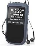 Tragbare DAB Radio, Mini DAB/DAB+/UKW Radio, 1000mAh Wiederaufladbarem...