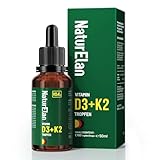 Vitamin D3 K2 hochdosiert Tropfen - 50ml, 1000 I.E. Vitamin D3 pro Tropfen,...