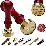 Siegelstempel Personalisiert mit Initialen, 7 Größe [mit 1 Holzgriff]...