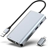 Dodomi USB Dockingstation USB C Hub USB 3.0 auf Dual HDMI VGA Adapter...