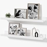 Mifurn 2er Set Bilderleiste Weiß, 40cm Wandregal Schweberegal schmal,...