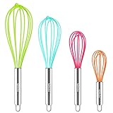 Webake Silikon Schneebesen 4 Stück 18 cm 22 cm 25 cm 30,5 cm Schneebesen...