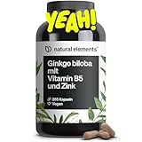 natural elements Ginkgo biloba – optimal dosiert mit 3750mg pro Kapsel...