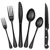 Schwarz Besteck Set 8 Personen, 48-teiliges Edelstahl Besteckset mit...