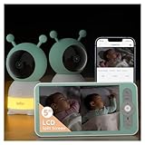 BOIFUN 2K Babyphone mit 2 Kameras mit mobiler App, 12,7 cm (5 Zoll),...