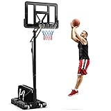 GOPLUS Basketballkorb Outdoor, Korbhöhe von 245 bis 305 cm verstellbar,...