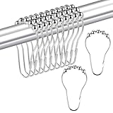 Mabor Duschvorhang Haken,12 Stück Rostfreie Duschvorhangringe Metall...