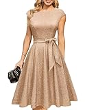 DRESSTELLS Cocktailkleider für Damen Hochzeit Gast 2025 Sparkly Fit Flare...