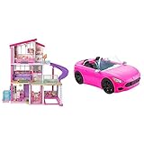 Bundle aus Barbie Traumhaus mit 3 Etagen, 8 Zimmern, Pool mit Rutsche und...