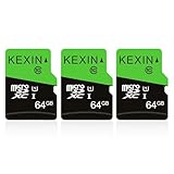 KEXIN Micro SD Karte 64GB 3er Pack, Speicherkarte Micro SD mit Adapter,...