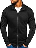 BOLF Herren Sweatshirt mit Reißverschluss und Stehkragen Sweatjacke...