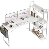 CubiCubi Schreibtisch mit Regal,Eckschreibtisch für Heimbüro,Kleiner...