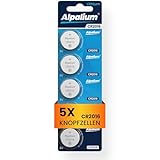 CR2016 Batterie Knopfzelle, 5er Pack, 3V Alpalium, Hohe Leistung für...