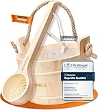 WASSERFELD® Sauna Eimer Set (4 Liter) - Hochwertiger Sauna Eimer mit Kelle...