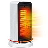 Qoosea Heizlüfter Energiesparend Leise 1200W Mini Heizlüfter Elektrische...