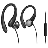 PHILIPS Sportkopfhörer A1105BK/00 mit Mikrofon, Flexible Ohrbügel,...