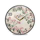 tplaotee Acryl-Uhr, Japan-Kirschblüte, Sommerblumen, 30 cm, rund,...