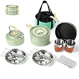 Odoland Camping Kochgeschirr Set Antihaft-Topf und Pfanne Set mit...