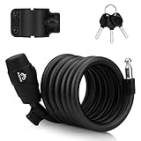 Candado de Bicicleta Con Llave,180cm X12mm 3 Piezas de Llave y Cable de...