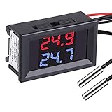 PEMENOL DC4-28V Rot + Blau Dual Display-Digital-Thermometer mit NTC...