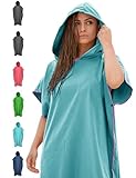 NirvanaShape Handtuch-Poncho für Erwachsene, Umziehhilfe & Handtuch...