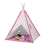 Relaxdays Spielzelt, Tipi Zelt für Kinder, mit Boden, Kinderzimmerzelt,...