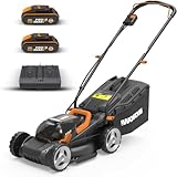 WORX WG779E Akku-Rasenmäher 40V (2 x 20V) - 34 cm Schnittbreite - ideal...