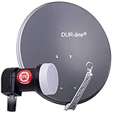 DUR-line 1 Teilnehmer Set - Qualitäts-Alu-Satelliten-Komplettanlage -...