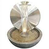 KÖHKO® Wasserwand Ø 55 cm mit Einer Halbschale in Natursteinoptik mit...