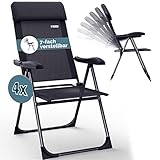 Casaria Gartenstühle 4er Set Klappbar 7-Fach Verstellbar Alu mit hoher...