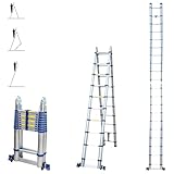 Aluminium Teleskopleiter 6,2 m (3,1 + 3,1), gelenkig und faltbar,...