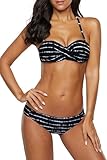 Dokotoo Bandeau Bikini Damen Push Up Zweiteilige Badeanzug Bademode Bikini...