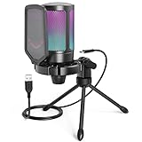 FIFINE Gaming Mikrofon PC, USB Microphone für Streaming Podcast Studio,...