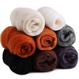 Namner Filzwolle, schwarz, weiß, braun, 80 g Filz Wolle von 8 Farben,...