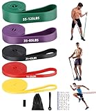 FAOKZE Fitnessbänder mit 5 Widerstandsstufen, Widerstandsband-Set mit...