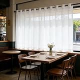 LIJIAO Vorhänge Transparent 210 x 205 cm Halbtransparent,...